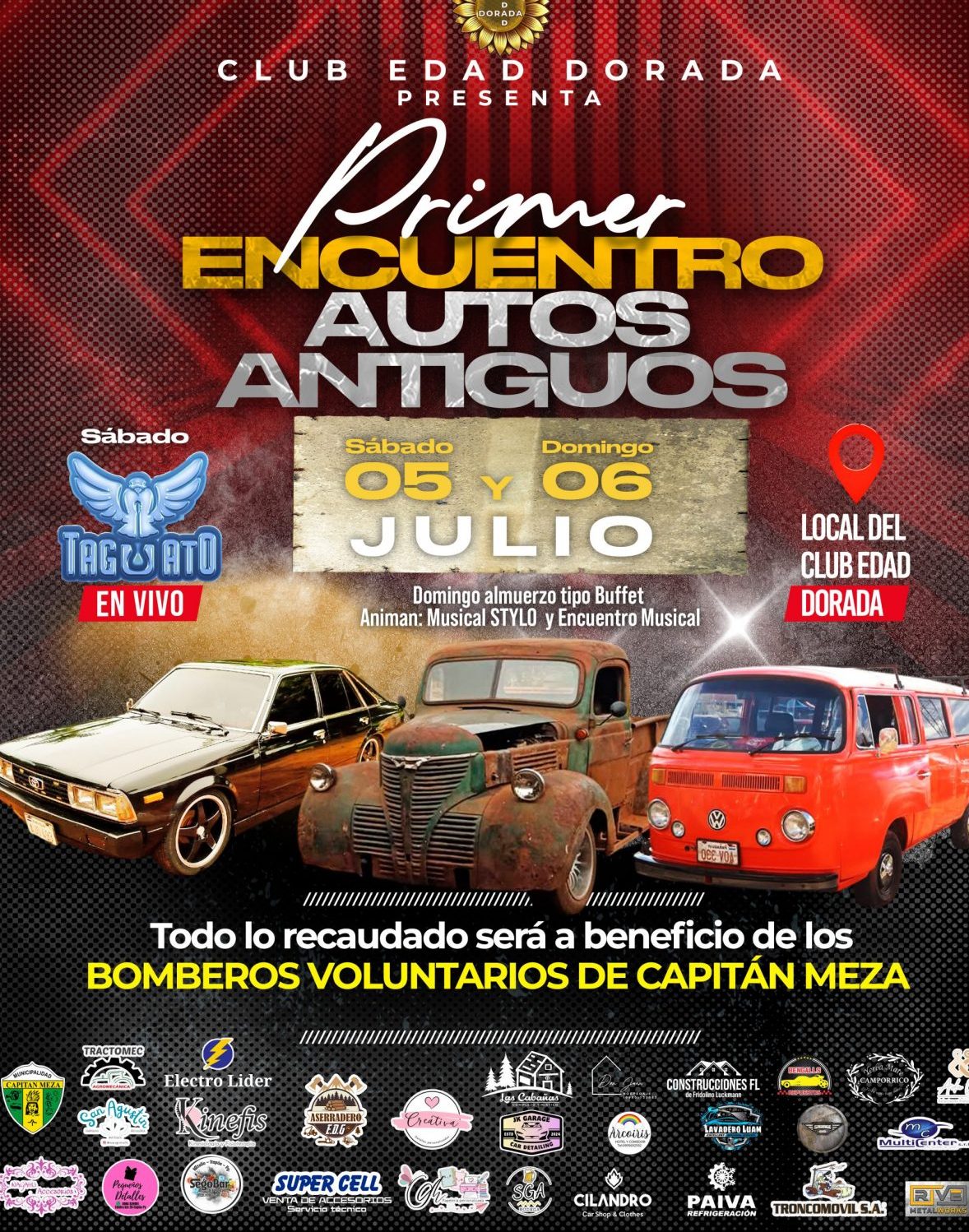 P}Gran Evento Solidario en Capitán Meza: Primer Encuentro de Autos Antiguos